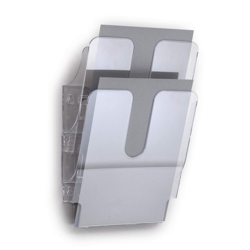 Seinäteline Durable Flexiplus pysty/kirkas 2-osainen