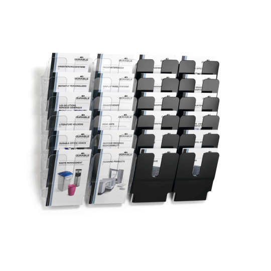 Seinäteline Durable Flexiplus pysty/kirkas 2-osainen