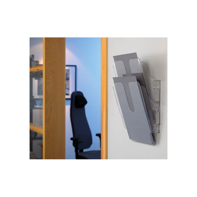 Seinäteline Durable Flexiplus pysty/kirkas 2-osainen