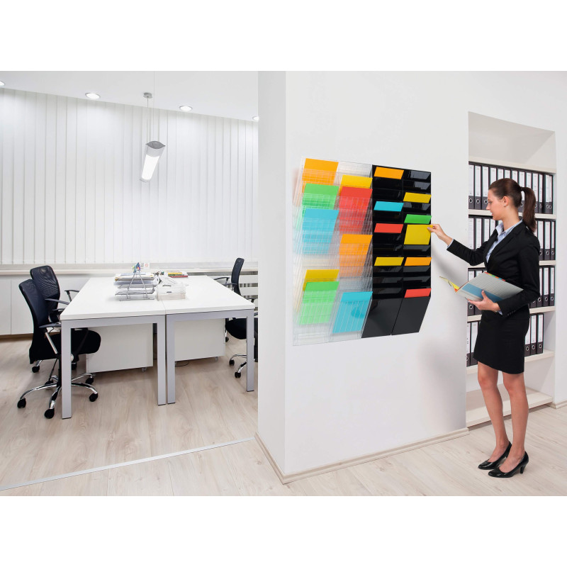 Seinäteline Durable Flexiboxx pysty/kirkas 12-osainen