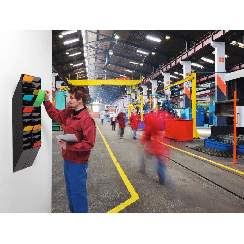 Seinäteline Durable Flexiboxx pysty/kirkas 12-osainen