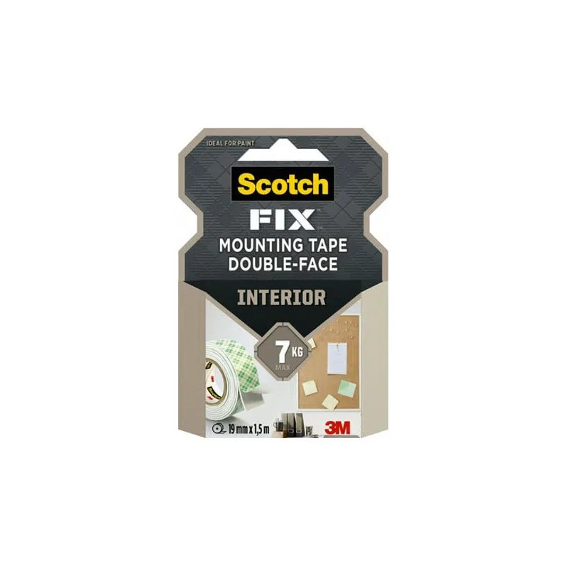 Kiinnitysteippi Scotch Fix Interior 19mm x 1,5m - luja kiinnitys ilman ruuveja tai nauloja