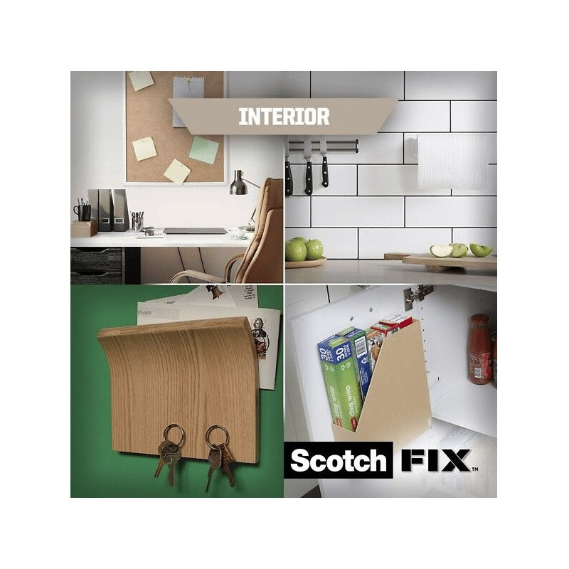 Kiinnitysteippi Scotch Fix Interior 19mm x 1,5m - luja kiinnitys ilman ruuveja tai nauloja