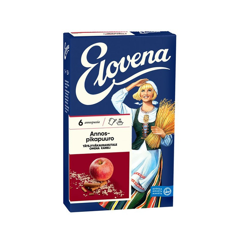 Annospikapuuro Elovena Hetki omena-kaneli 6x35g