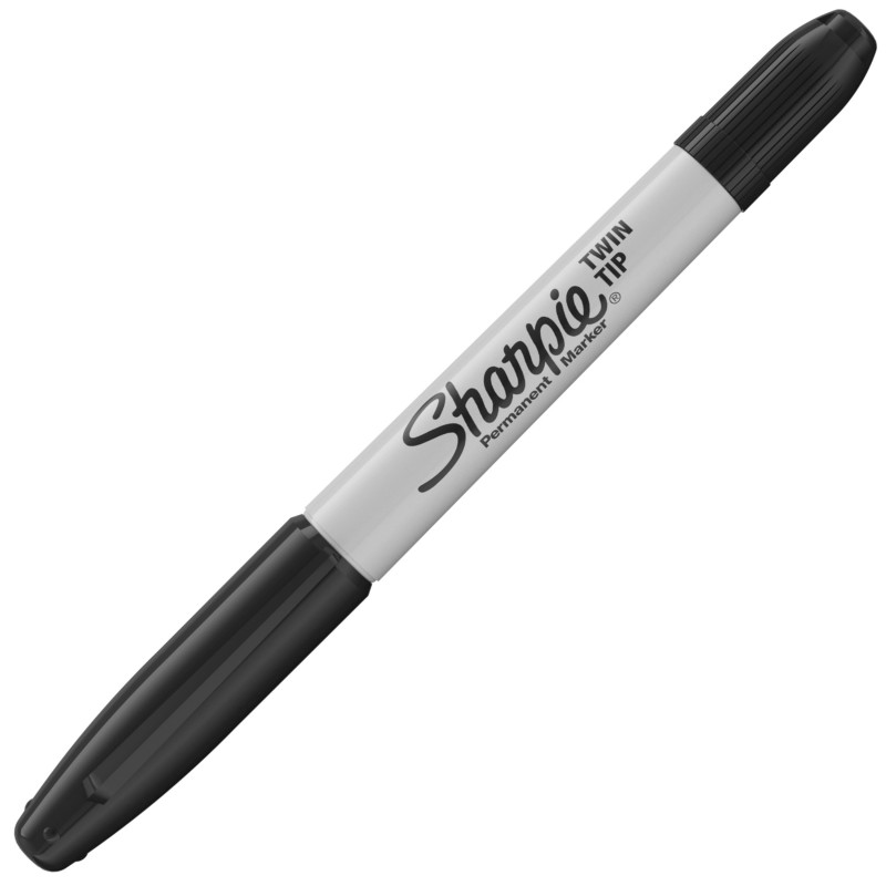 Huopakynä Sharpie TwinTip EF/F Musta - kaksipäinen kynä pysyvään merkintään