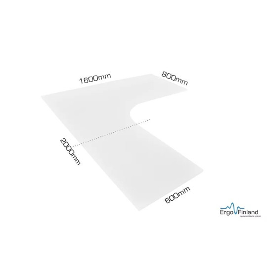 Pöytälevy L-malli - kulmasähköpöydän pöytälevy