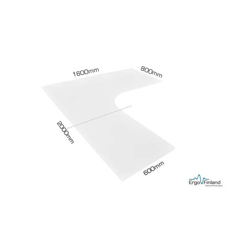 Pöytälevy L-malli - kulmasähköpöydän pöytälevy