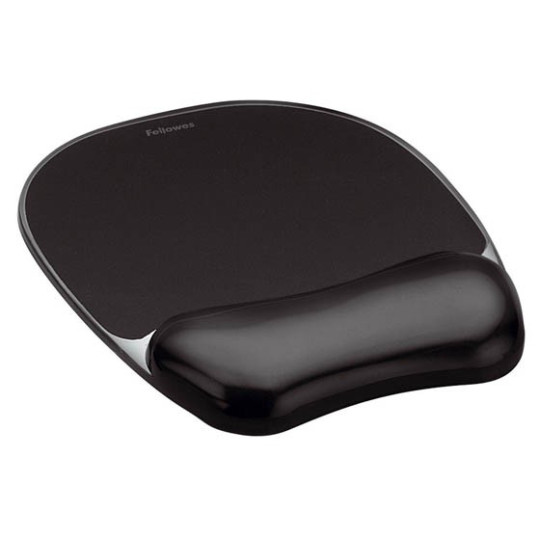 Hiirimatto + rannetuki Fellowes Crystal, musta