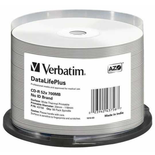 CD-levy Verbatim CD-R 700MB/80min 52x 50/pak