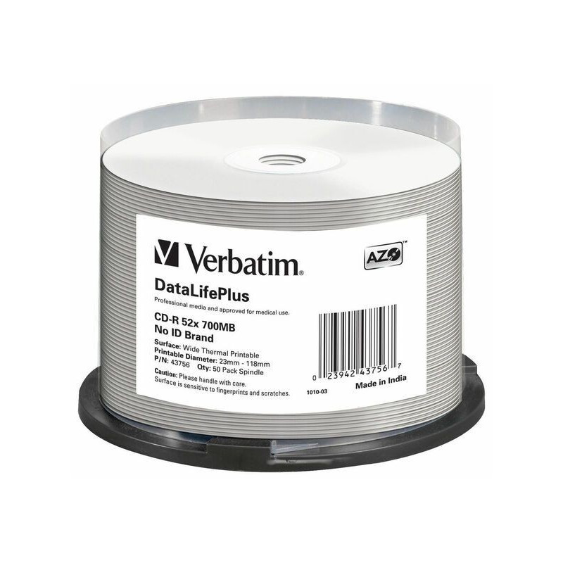 CD-levy Verbatim CD-R 700MB/80min 52x 50/pak