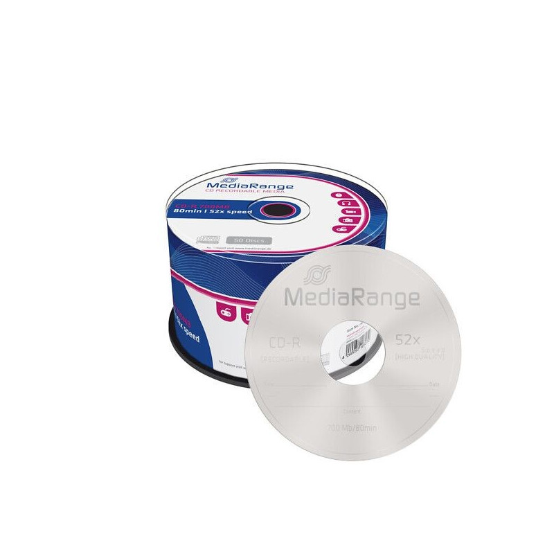 CD-levy MediaRange CD-R 700MB/80min 52x