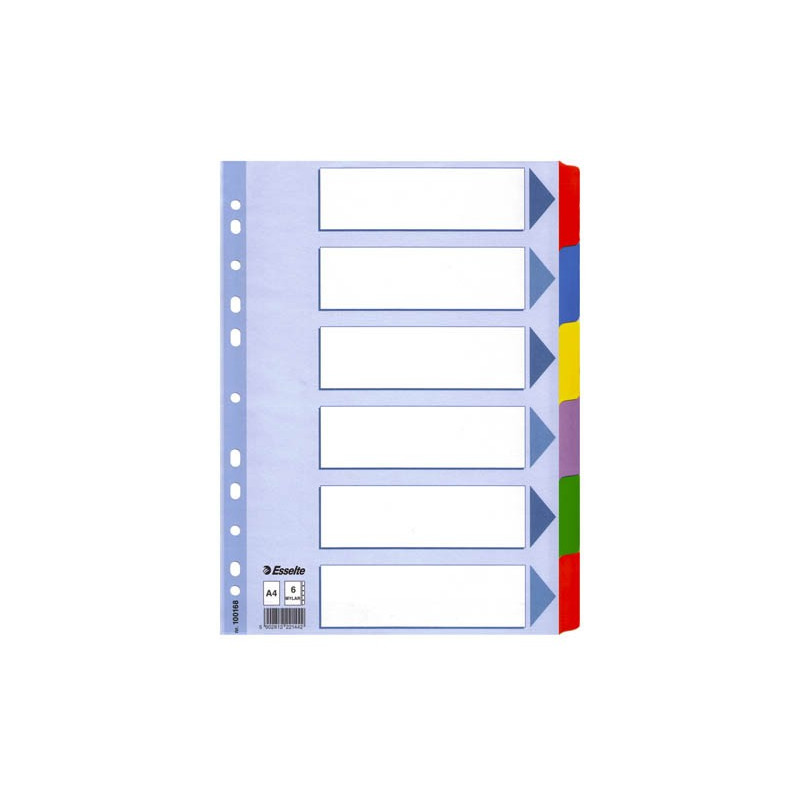 Hakemisto Esselte Mylar A4 kartonki 6-os 