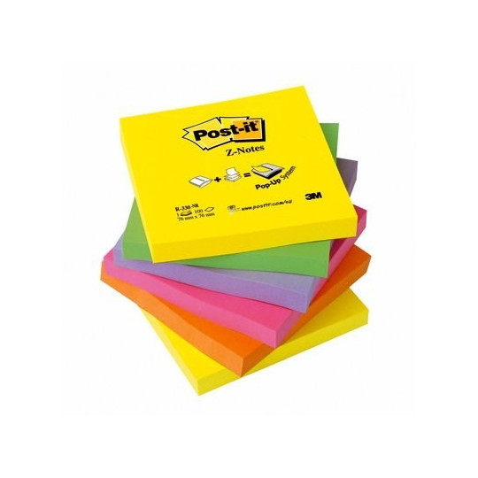 Viestilappu EKO 76x76mm Rainbow Post-It Z-Notes /6 nidettä