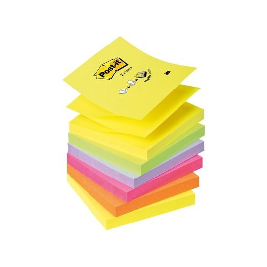 Viestilappu EKO 76x76mm Rainbow Post-It Z-Notes /6 nidettä