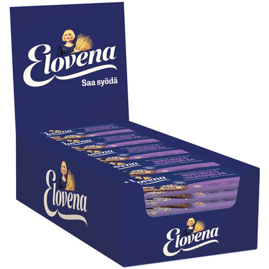 Välipalakeksi 30x30g Elovena Mustikka-Valkosuklaa