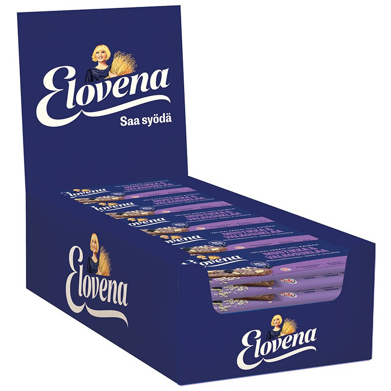 Välipalakeksi 30x30g Elovena Mustikka-Valkosuklaa
