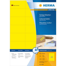 Herma 4406 Keltainen monikäyttötarra 70x37mm 24-jakoinen /2400