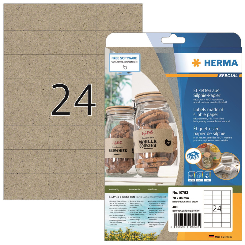 Herma Silphie 10753 70x36mm /20arkkia