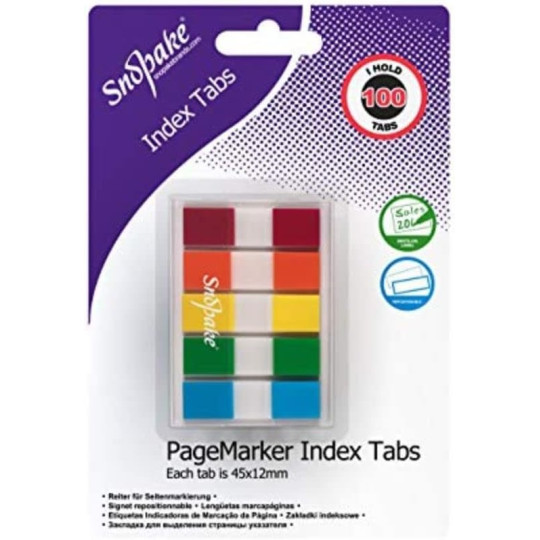Snopake Index Tab 45x12mm /100kpl *EOL*