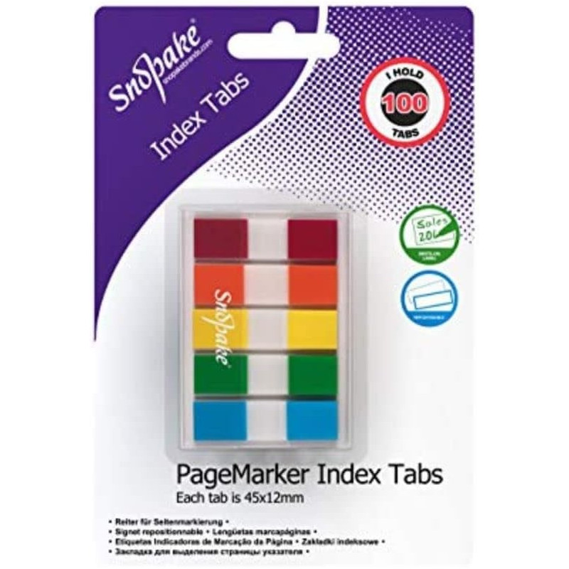 Snopake Index Tab 45x12mm /100kpl *EOL*