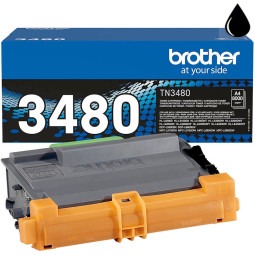 Brother TN-3480 Musta 8K Laserkasetti, alkuperäinen 8000 sivun tulostuskasetti.