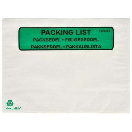 Lähetyslistatasku C5 Paperi/painatuksella /1000kpl - ekologinen tarrapussi postitukseen