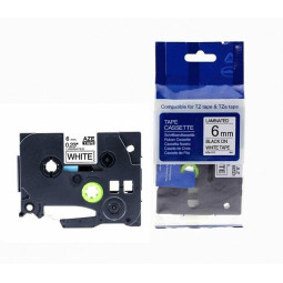 Tarranauha AZE-211 6mmx8m musta/valkoinen