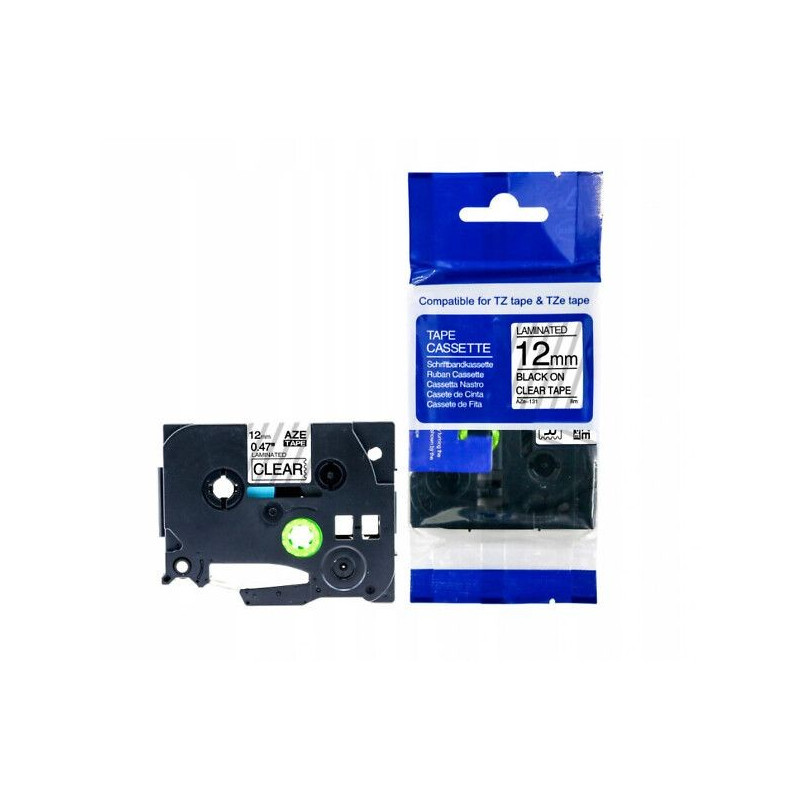 Tarranauha AZE-131 12mmx8m musta/kirkas