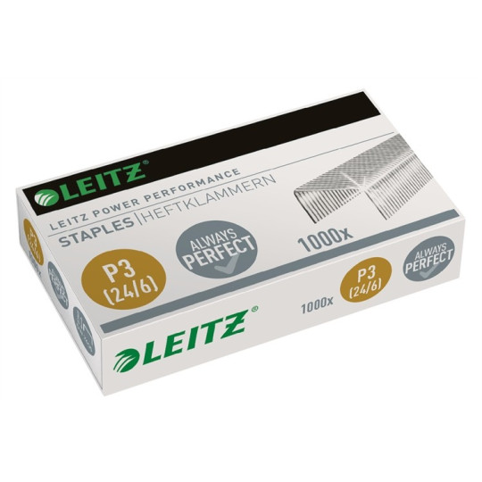 Leitz Power Performance P3-nitomanasta 24/6 erityisesti Leitz-nitojille, jotka käyttävät standardikokoista 24/6 nastaa