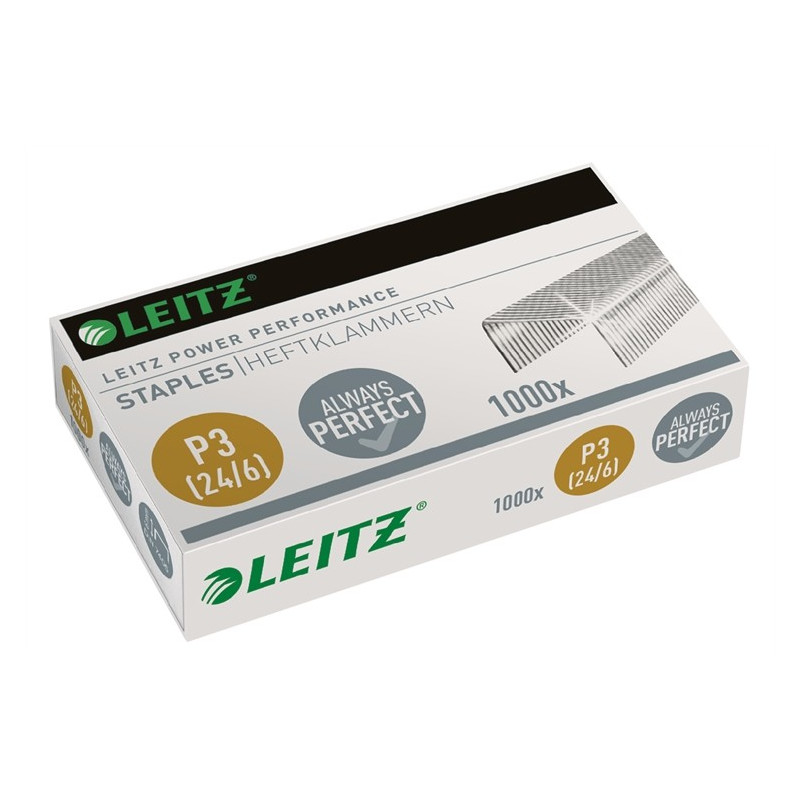 Leitz Power Performance P3-nitomanasta 24/6 erityisesti Leitz-nitojille, jotka käyttävät standardikokoista 24/6 nastaa
