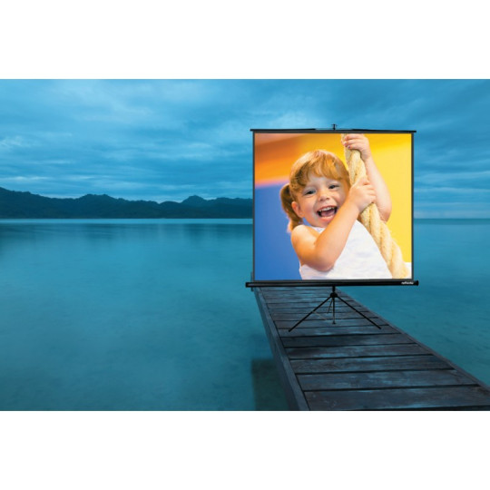 Valkokangas 180x180cm Reflecta Tripod