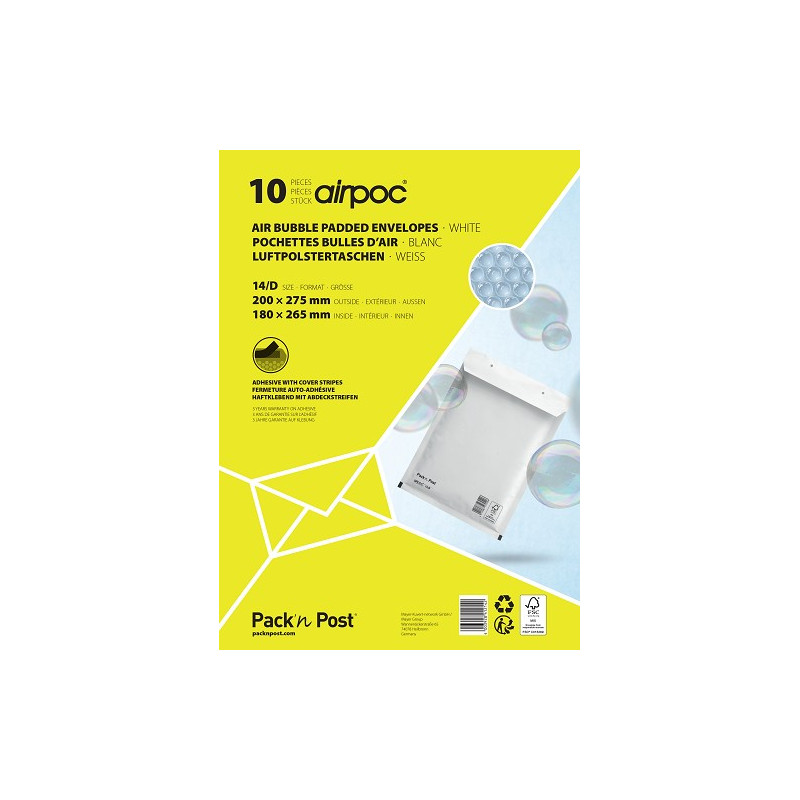 Kuplapussi 200x275 AirPac 4/14 Valkoinen /10kpl