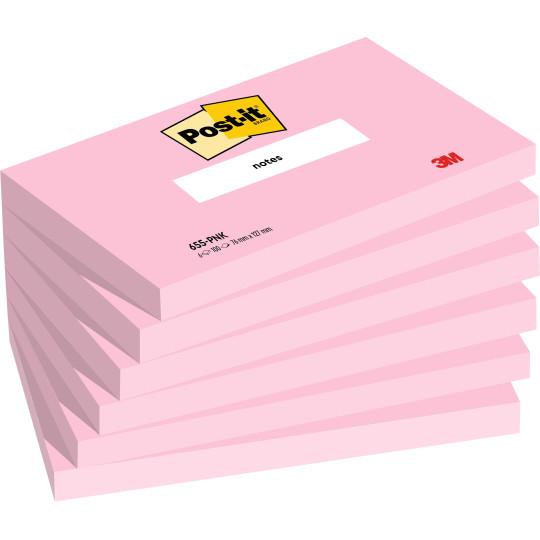 Viestilappu Post-It Ultrapinkki 76x127mm /6x100kpl