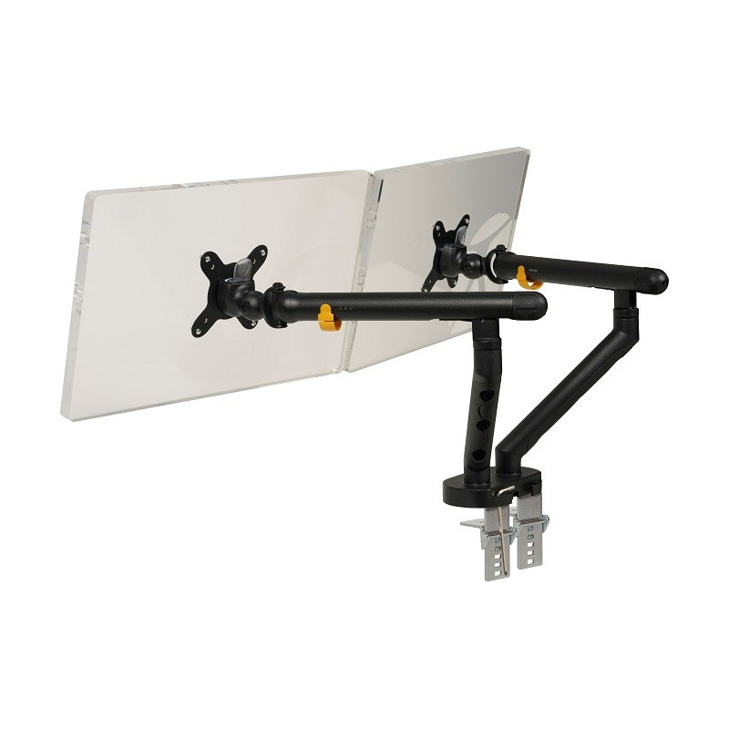 Monitorivarsi BE-Flexible Dual Musta – 2 näytölle saranavarrella