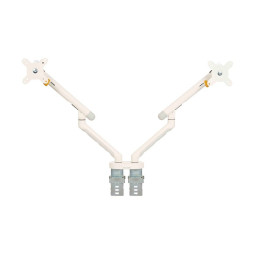 Monitorivarsi BE-Flexible Dual Valkoinen – 2 näytölle saranavarrella