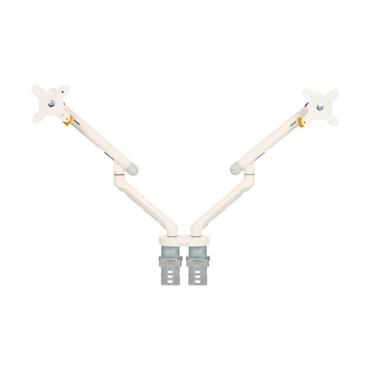 Monitorivarsi BE-Flexible Dual Valkoinen – 2 näytölle saranavarrella