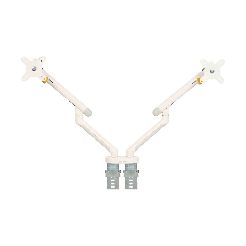 Monitorivarsi BE-Flexible Dual Valkoinen – 2 näytölle saranavarrella
