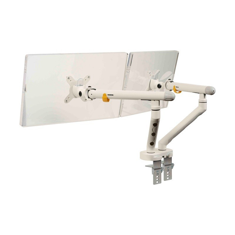 Monitorivarsi BE-Flexible Dual Valkoinen – 2 näytölle saranavarrella