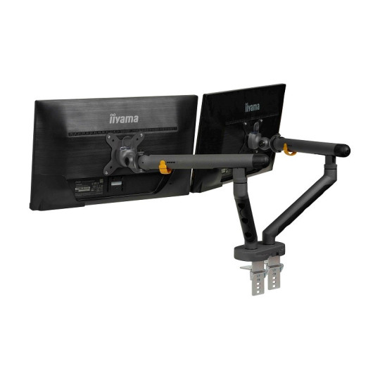 Monitorivarsi BE-Flexible Dual Hiilenharmaa – 2 näytölle saranavarrella