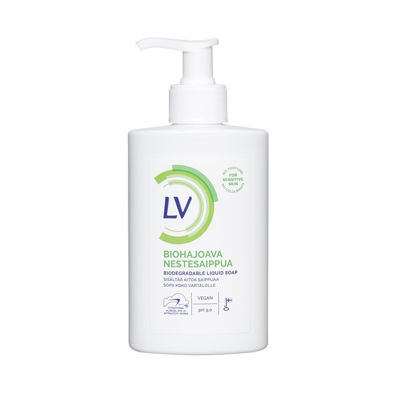 Nestesaippua 300ml LV käsille ja iholle - Biohajoava ja hellävarainen pesuneste