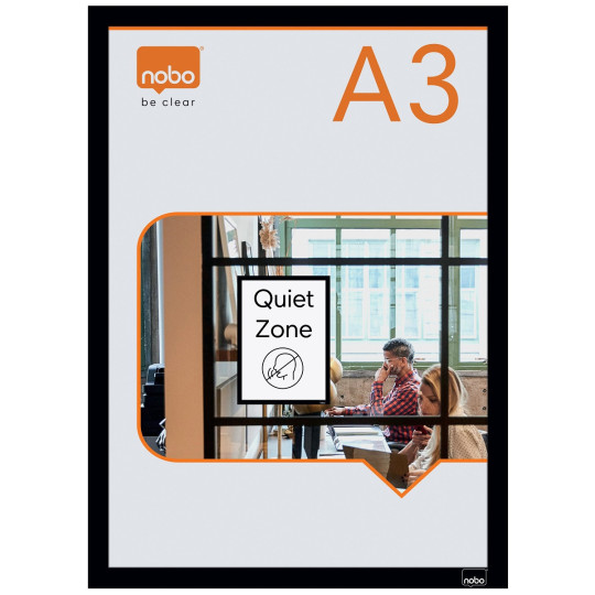 Tarra/magneettitasku A3 Musta /2kpl Nobo