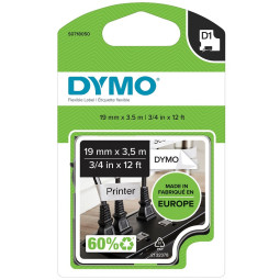 Dymo D1 19mm Nylon musta/valkoinen