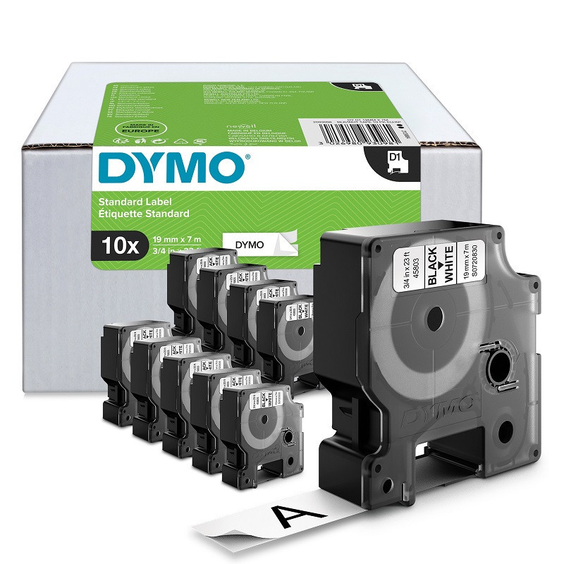 Tarrakasetti 12mm Musta/valkoinen Dymo 45013 /10kpl (säästöpakkaus)