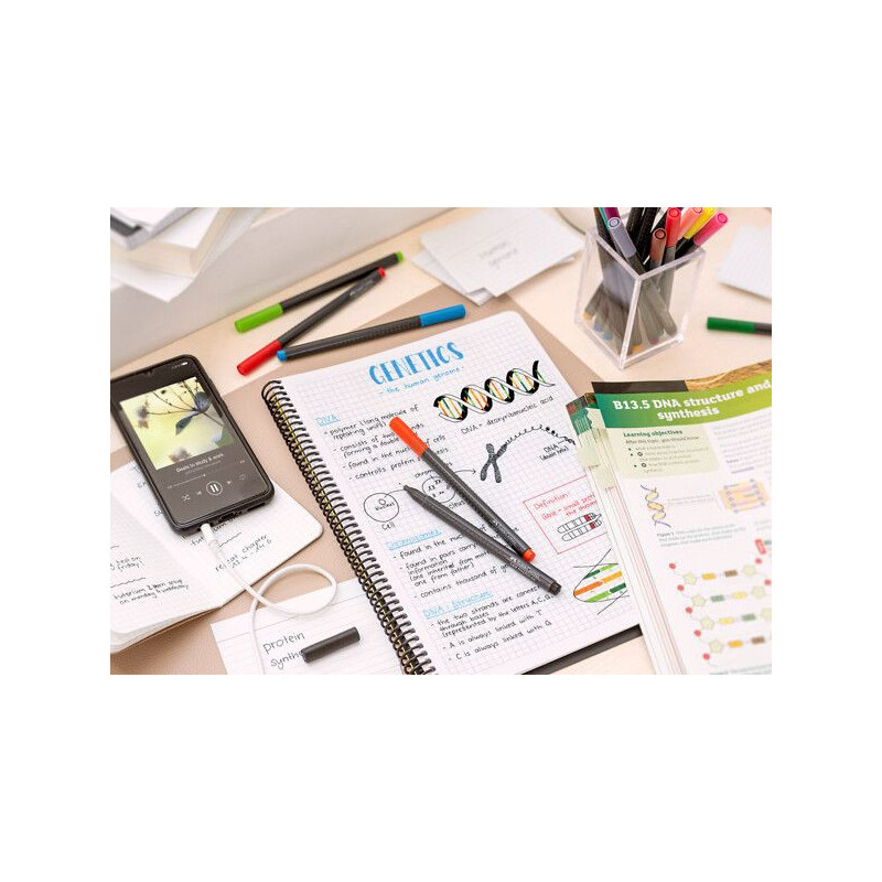 Kuitukynälajitelma 0,4 Faber-Castell 10-väriä Finepen Grip