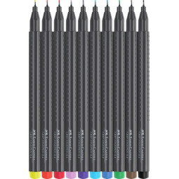 Kuitukynälajitelma 0,4 Faber-Castell 10-väriä Finepen Grip