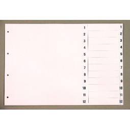 Numerohakemisto A3B 1-12 Kartonki