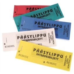 Pääsylippu 100kpl värivalikoima