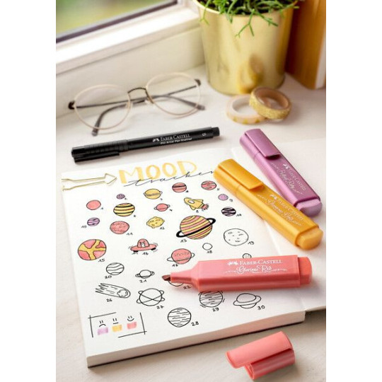 Korostuskynäsarja Metallic Faber-Castell - timanttien säkenöintiä paperilla