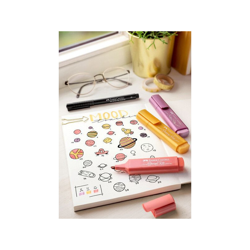 Korostuskynäsarja Metallic Faber-Castell - timanttien säkenöintiä paperilla