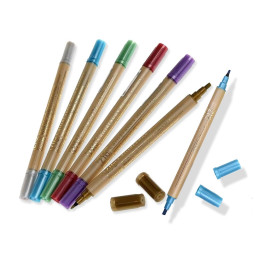 Kalligrafiakynäsarja Metallivärit 6kpl ZIG MS-8400